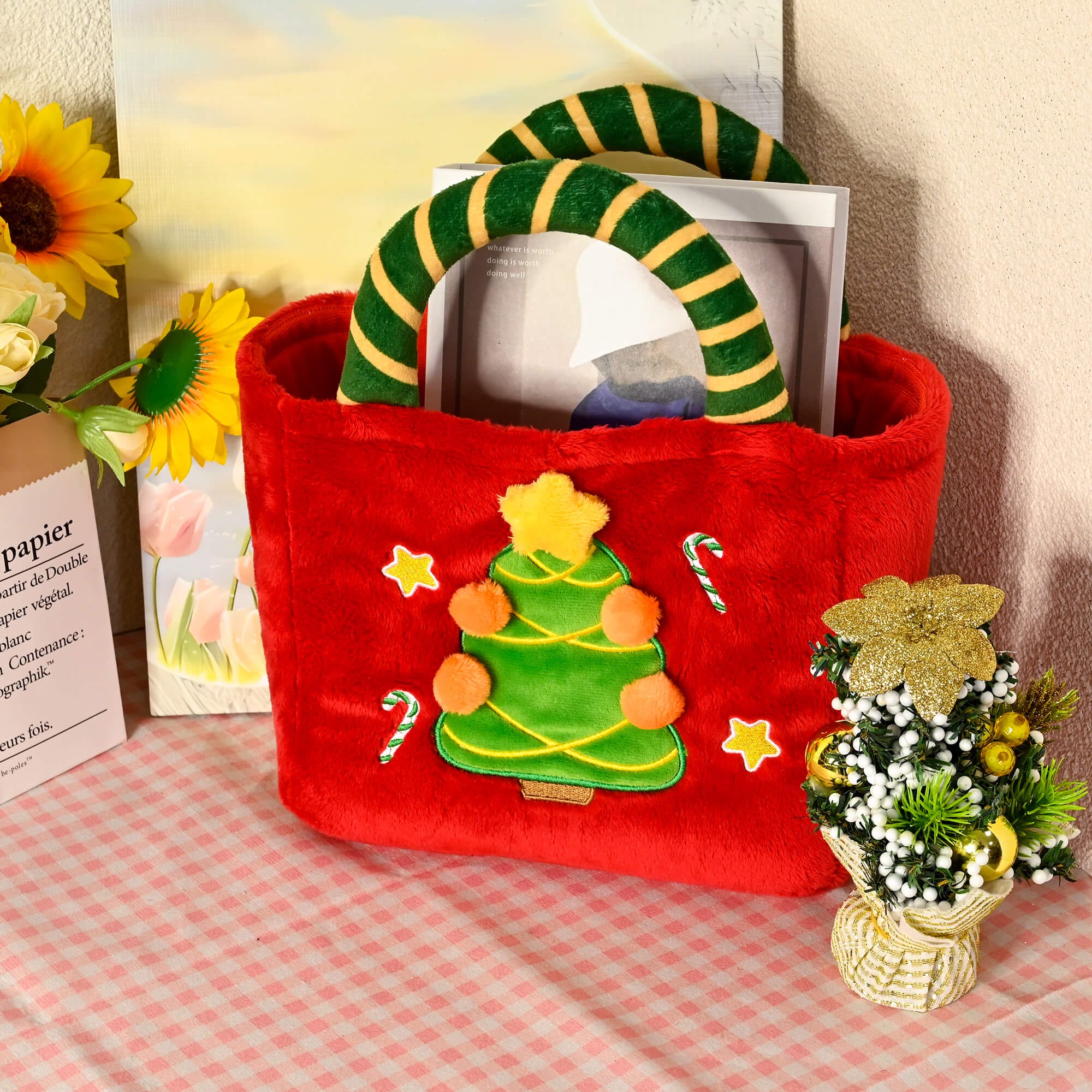 Festive Vibes with the Custom Plush Christmas Tote Bag