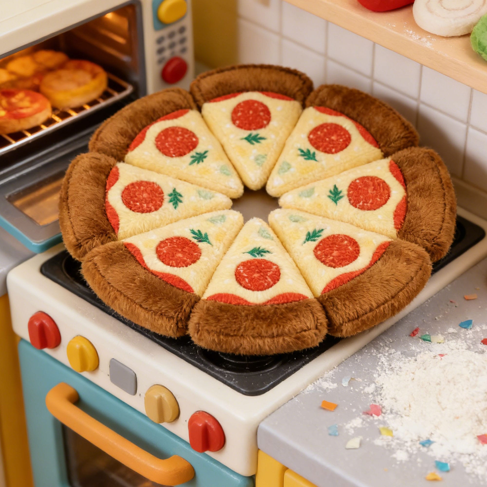 Pup Pizza Play: Custom Pizza-Shaped Squeaky Plush Toy for Dogs