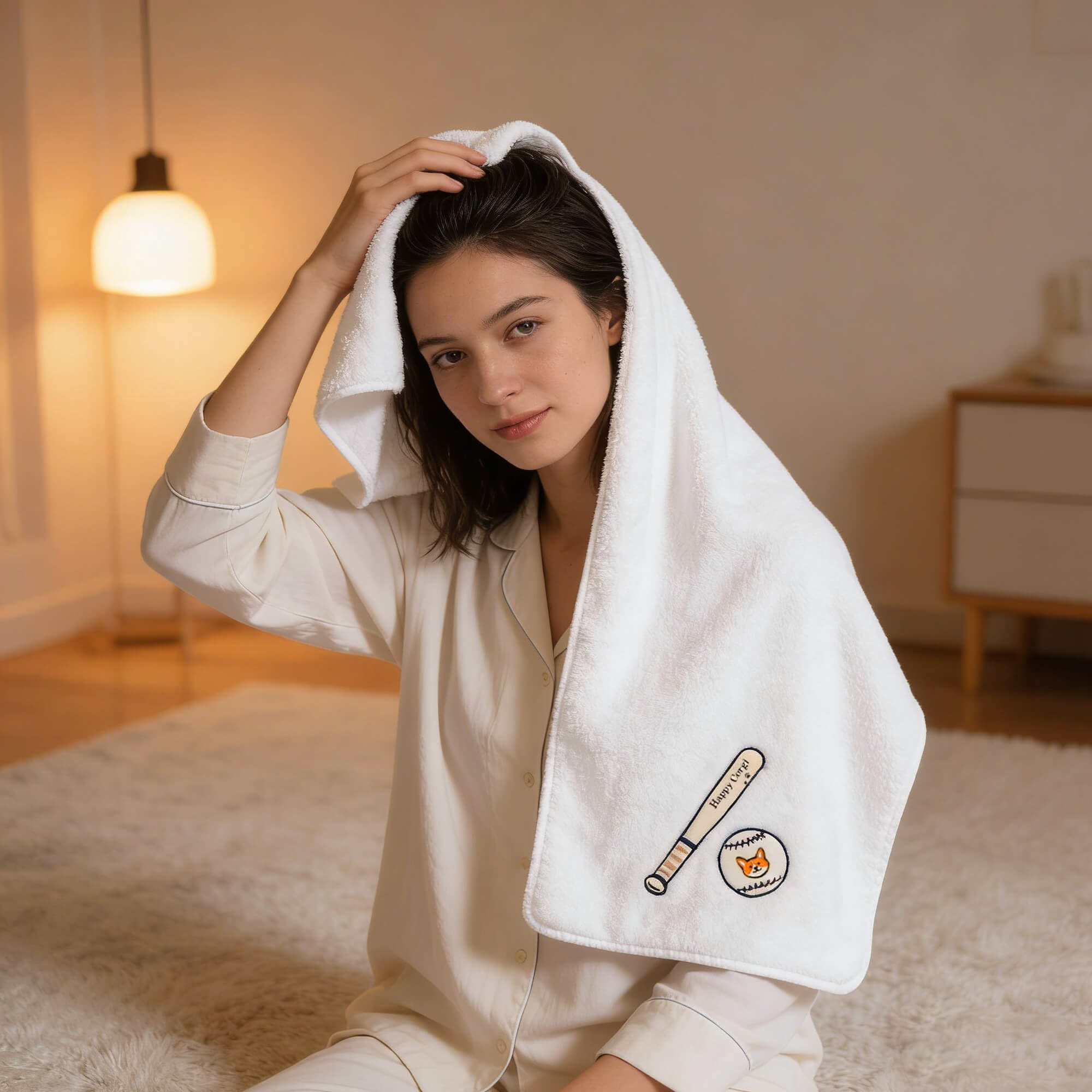 Custom Corgi Baseball Bath Towel: Joy in Every Dry