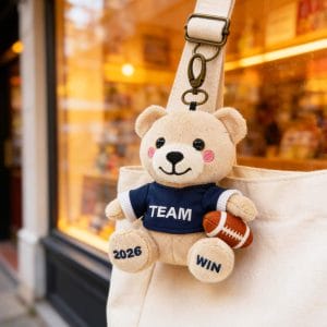 Rugby Fan Charm: Customised Rugby Club Bear Keychain Plush